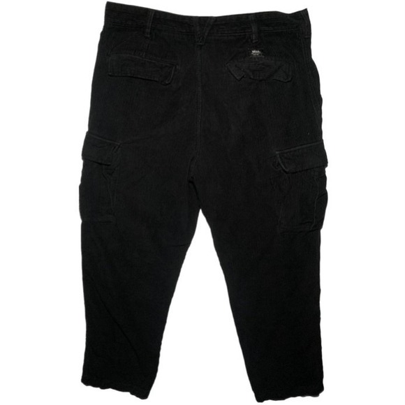 Vans Pants Mens Medium 33x30 Black Corduroy Loose Tapered Fit Skater Streetwear - Picture 2 of 9